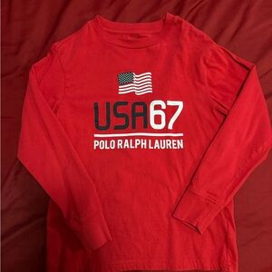 Polo Ralph Lauren Red USA 67 Long Sleeve Shirt